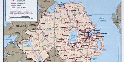 Map of road map of ireland and northern ireland