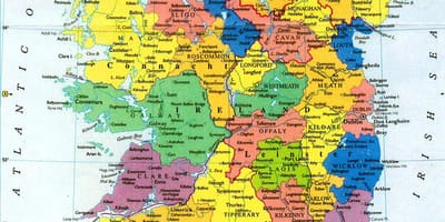 Large wall map of ireland