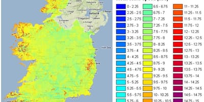 Wind speed map ireland