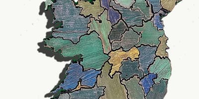 Map of wooden map of ireland